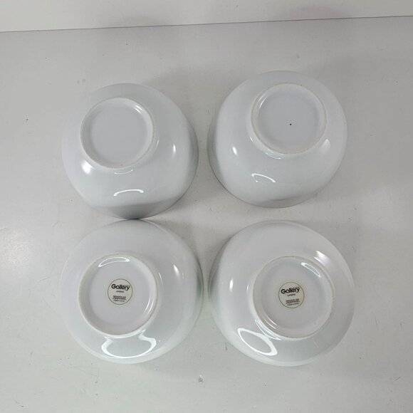Set Of 4 Tabletops Gallery Umbria White Bowls Dishwasher Microwave Safe - Picture 8 of 12